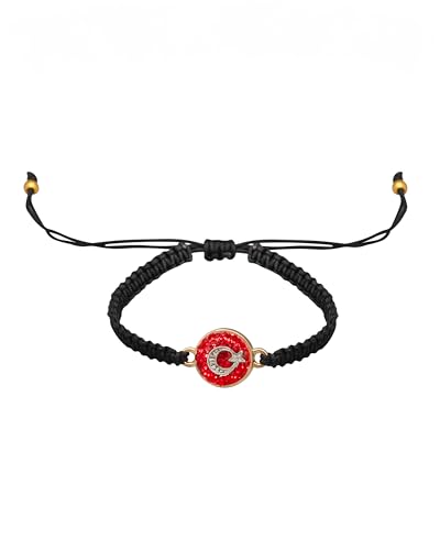Gök-Türk Unisex Armband Halbmond mit Stern Ay Yildiz Türkische Flagge Bayrak Türkei schwarz Gök-Türk Unisex Armband Halbmond mit Stern Ay Yildiz Türkische Flagge Bayrak Türkei schwarz von Gök-Türk