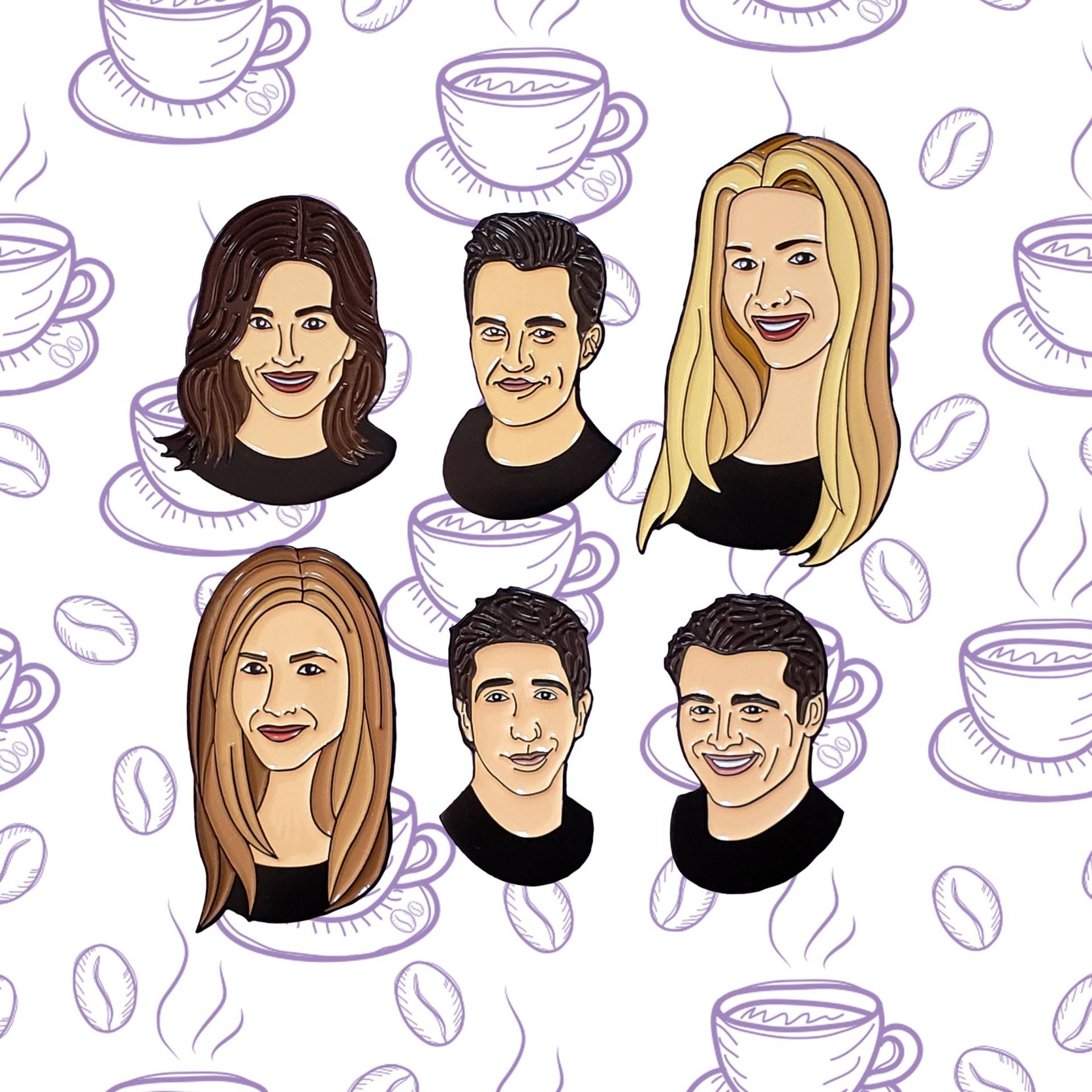 Freunde Emaille Pin Set | Tv-Sendung Geschenk Weihnachtsgeschenk Serie von Goellnerd