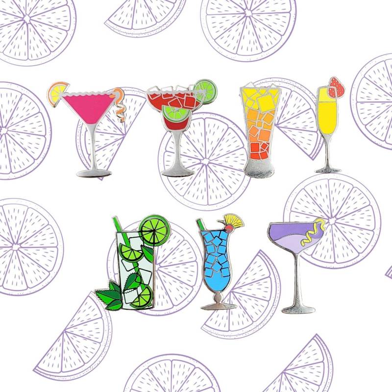 Regenbogen Pins - Cocktail Pin Kollektion Happy Hour Harte Emaille Lgbtq Pride Set Trevor Project Gifts von Goellnerd