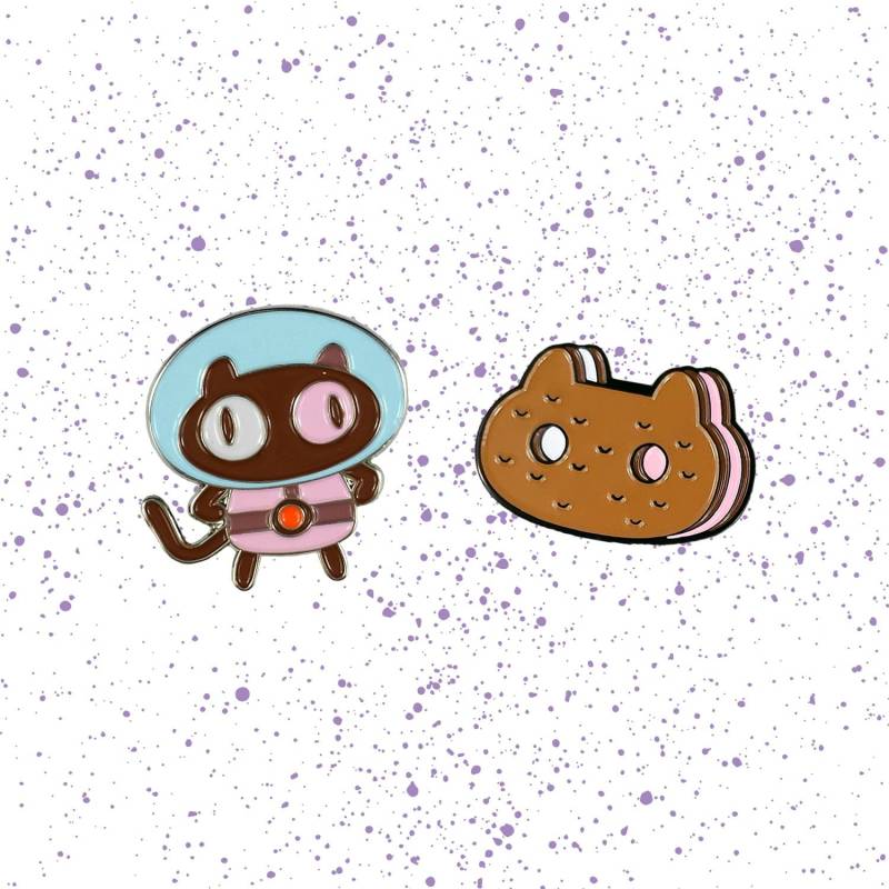 steven Universe Cookie Cat Pin-Set | Su Geschenk Emaille Pin Set Cosplay Fan Art Catstronaut Kristall Gems von Goellnerd