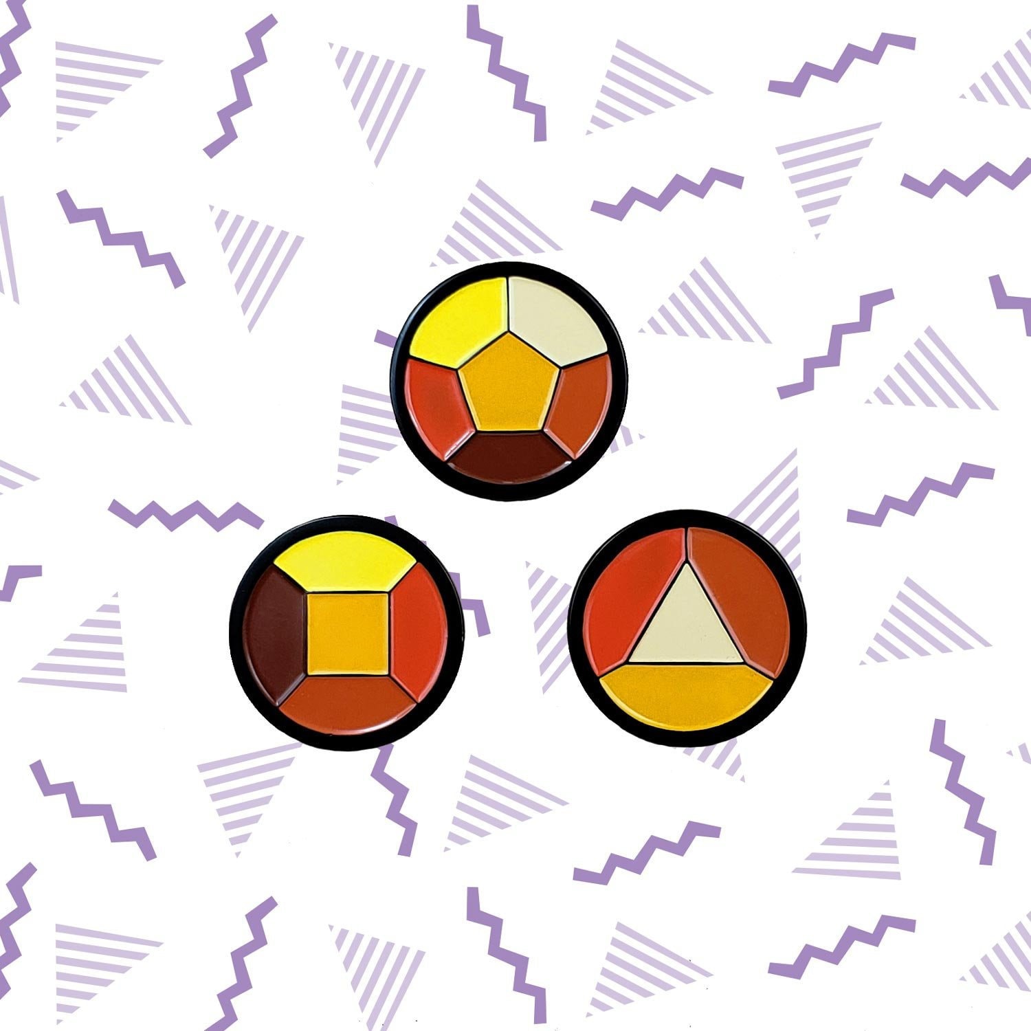 steven Universe Sonnenstein Pin Set | Emaille Pins Geschenk Kristall Edelsteine Fusion Granat Rosenquarz Rubin Saphir Weichen von Goellnerd