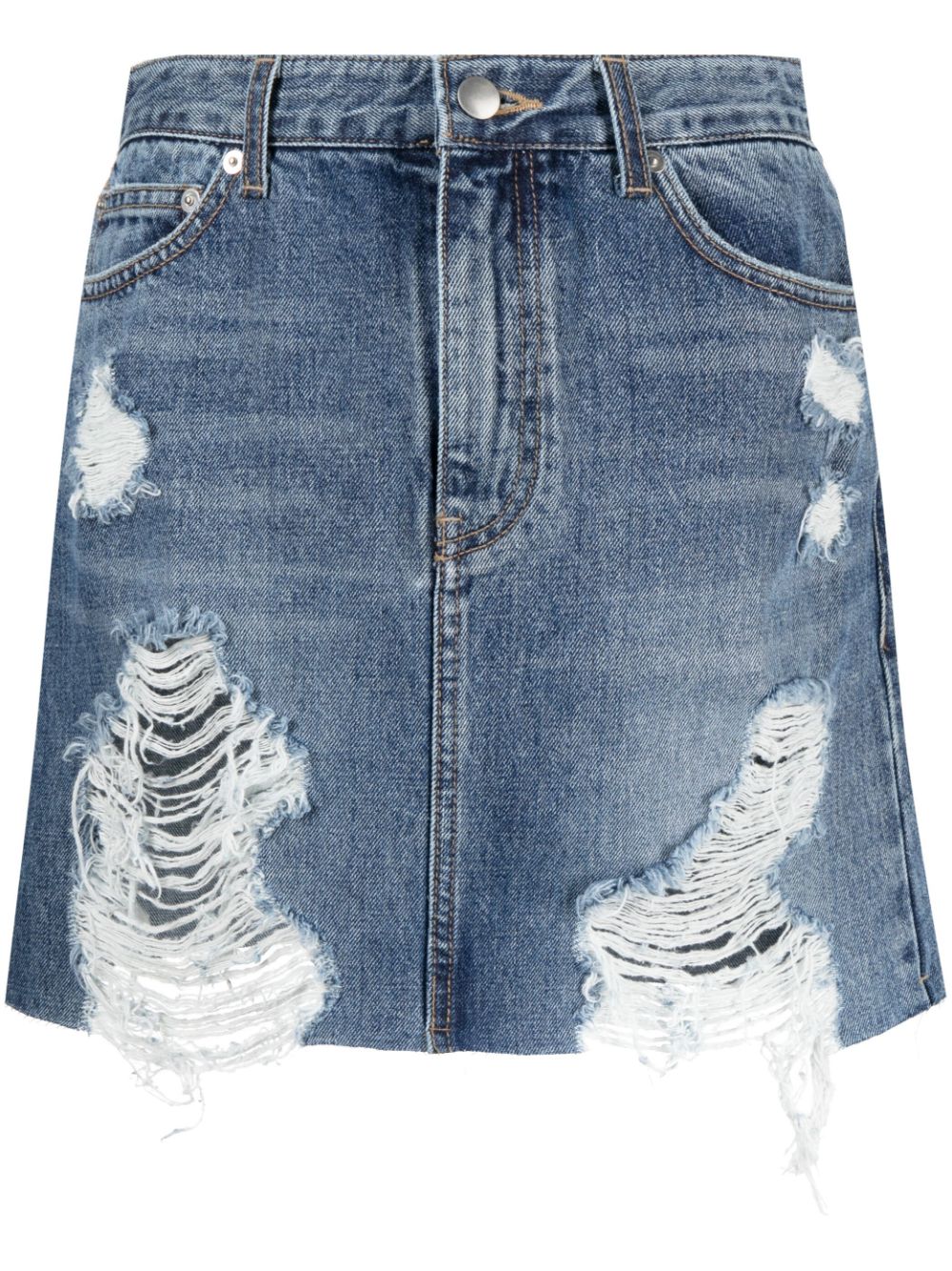 Goen.J Jeansrock in Distressed-Optik - Blau von Goen.J