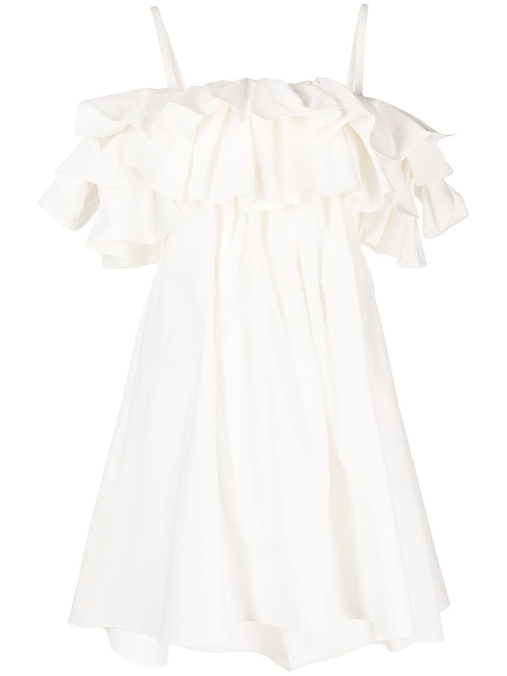 Goen.J Kleid mit Volants - Weiß von Goen.J