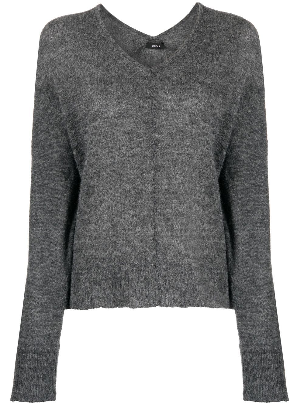 Goen.J Strickpullover mit V-Ausschnitt - Grau von Goen.J