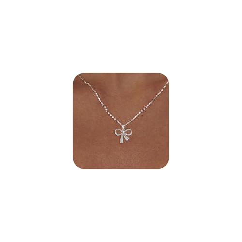 Goldene Halskette mit kubischem Zirkonia-Schleifenanhänger für Frauen, zierliche kleine Schleifen-Anhänger, Choker-Halskette, Geschenk, M, Messing, Zirkonia Goldene Halskette mit kubischem Zirkonia-Schleifenanhänger für Frauen, zierliche kleine Schleifen-Anhänger, Choker-Halskette, Geschenk, M, Messing, Zirkonia von Goenjoy