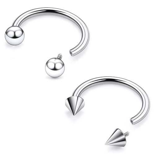 Goerhsjie F136 Titan-Septum-Ring, 14 g, Hufeisen-Ohrringe, Schmuck, chirurgisch, 14 g, 16 mm, Schlangenbisse, Lippenringe, Piercing-Reifen, Innengewinde, für Damen und Herren Goerhsjie F136 Titan-Septum-Ring, 14 g, Hufeisen-Ohrringe, Schmuck, chirurgisch, 14 g, 16 mm, Schlangenbisse, Lippenringe, Piercing-Reifen, Innengewinde, für Damen und Herren von Goerhsjie
