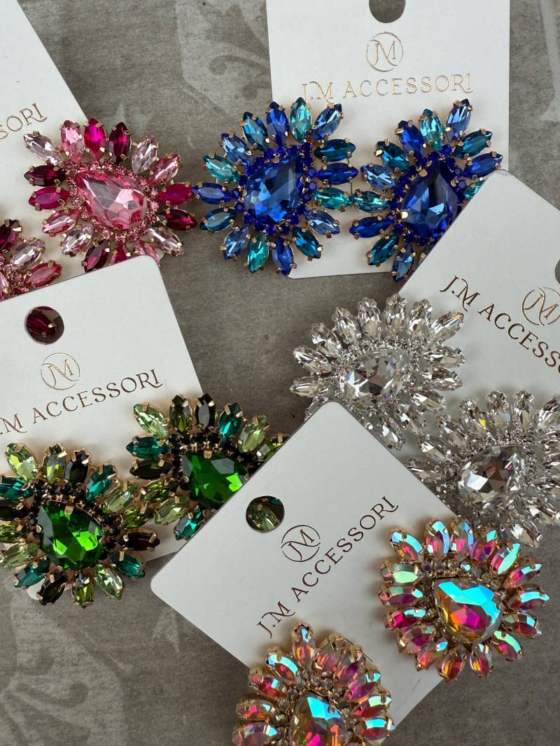 Große Statement Chandelier-Ohrringe - Glitzer Kristall Strass Stecker Für Show, Bühne, Hochzeit & Party Western Cowgirl von GoesWestWestern