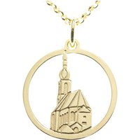 Goettgen Anhänger Ramsauer Kirche St. Sebastian 925 Silber vergoldet mit Kette 45 cm von Goettgen