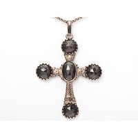 Goettgen Collier Kette mit Anhänger Granat Kreuz 925 von Goettgen