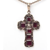 Goettgen Collier Kette mit Anhänger Granat Kreuz 925 von Goettgen