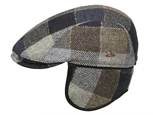 Göttmann Jackson-K Flatcap aus Wolle mit Ohrenklappen - Hellblau-Braun (53) - 60 cm von Göttmann