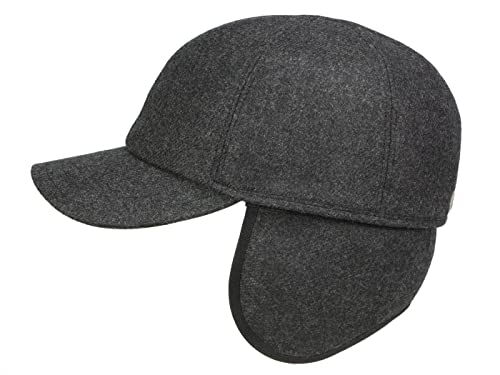 Göttmann Monaco-K Baseballcap aus Kaschmir mit Ohrenklappen - Dunkelgrau (18) - 57 cm von Göttmann