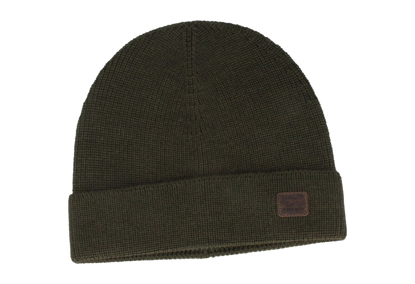 Göttmann Strickmütze einfarbig mit Umschlag aus 100% Wolle von Göttmann