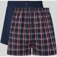 Götzburg Wäsche Boxershorts mit Label-Patch im 2er-Pack in Dunkelblau, Größe M von Götzburg Wäsche