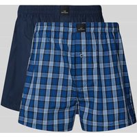 Götzburg Wäsche Boxershorts mit Label-Patch im 2er-Pack in Dunkelblau, Größe XXL von Götzburg Wäsche