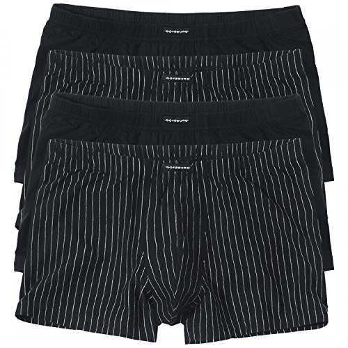 4 GÖTZBURG Basic enganliegende Boxershorts Pant Boxer Herren schwarz weiss, Grösse:XL - 7 - 54;Farbe:schwarz von Götzburg