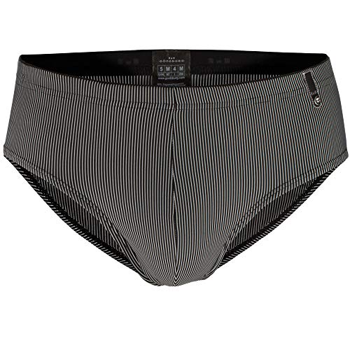 Götzburg Herren Microfaser Slip (DE/NL/SE/PL, Alphanumerisch, L, Regular, Regular, schwarz-weiß gestreift) von Götzburg