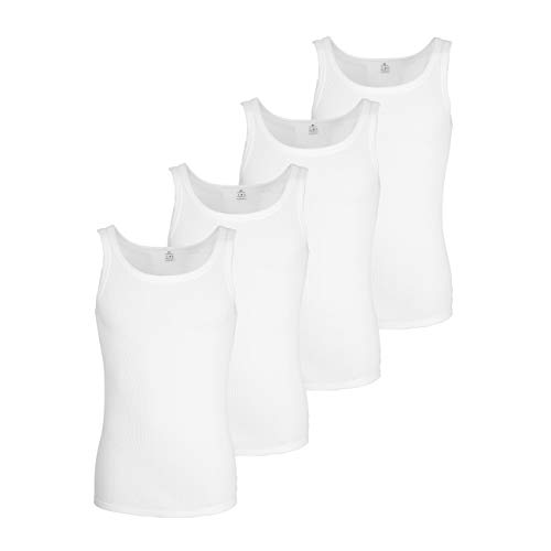 Götzburg 4er Pack Herren Unterhemd Classic Tank Top - gekämmte Feinripp - 100% natürliche Baumwolle (weiss, 5) von Götzburg