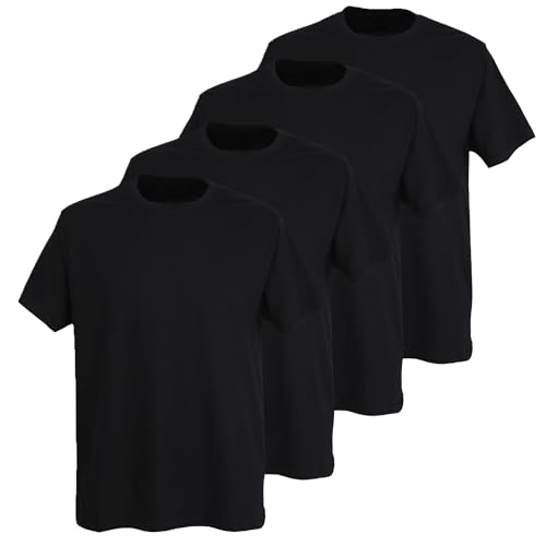 Götzburg Herren T-Shirts mit Rundhals-Ausschnitt, Kurzarm (DE/NL/SE/PL, Alphanumerisch, XL, Regular, Regular, 4 x Schwarz) von Götzburg