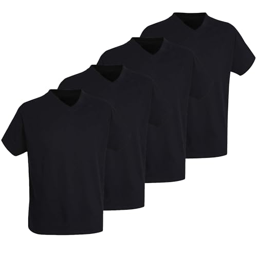 Götzburg Herren T-Shirts V-Ausschnitt | 2 Stück | 741275 (DE/NL/SE/PL, Alphanumerisch, L, Regular, Regular, 4 x schwarz) von Götzburg