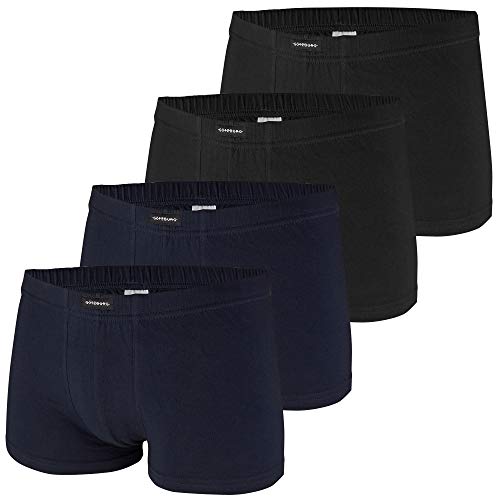 Götzburg Boxershorts Shorts, 4 Stück, Unterhosen bequem Baumwolle ohne Eingriff (L / (6), 2 x schwarz | 2 x Navy) von Götzburg