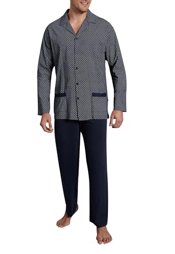 Götzburg Herren Pyjama, Langarm, Baumwolle, Single Jersey, Navy, Bedruckt 54 von Götzburg