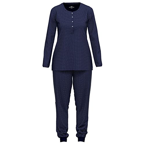 Götzburg Damen Pyjama Schlafanzug | 2-teilig | 250069 (40, 667 - Blau-dunkel-Punkte) von Götzburg