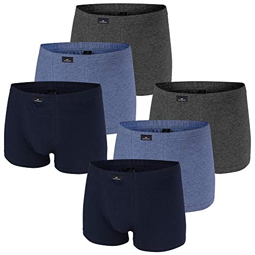 Götzburg Herren Boxershorts/Pants im 6er Pack (XXL, Navy/grau Melange/blau Melange) von Götzburg