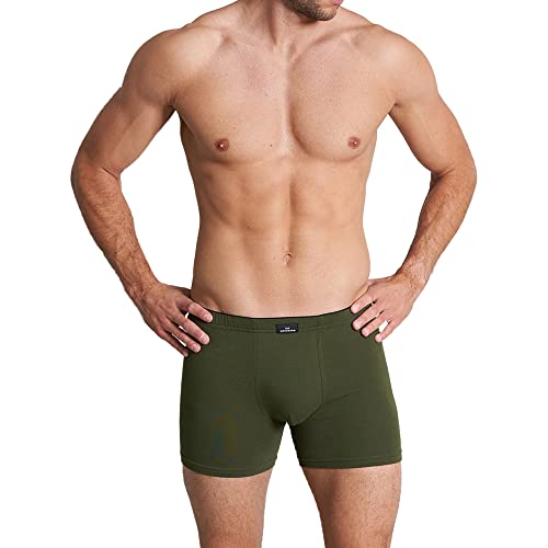 Götzburg Herren Boxershorts Long Pants X-Lastic | 2er Pack (as3, Alpha, l, Regular, Regular, Dunkelgrün/Schwarz) von Götzburg