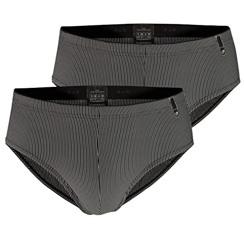 Götzburg Herren Microfaser Slips, 2er Pack (XXL, schwarz | weiß gestreift) von Götzburg