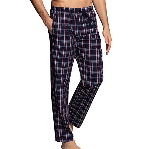 Götzburg Herren Pyjama Hose lang, Trousers (Dunkelblau kariert, 48) von Götzburg