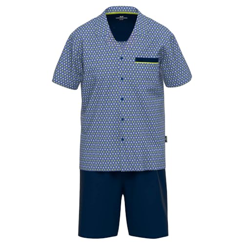 Götzburg Herren Pyjama Kurz V-durchgeknöpft, 2tlg., blau-mittel-Minimal, 58/3XL Götzburg Herren Pyjama Kurz V-durchgeknöpft, 2tlg., blau-mittel-Minimal, 58/3XL von Götzburg