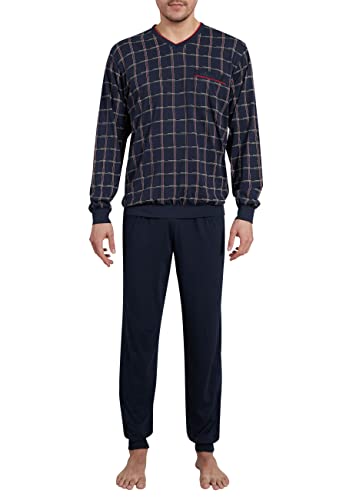 Götzburg Herren Pyjama Schlafanzug lang mit Bündchen (blau-dunkel) 62 von Götzburg