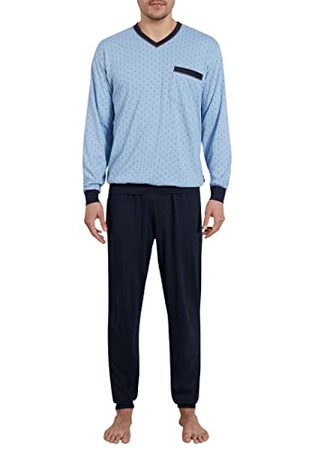 Götzburg Herren Pyjama Schlafanzug lang mit Bündchen (Belair Blue) 50 von Götzburg