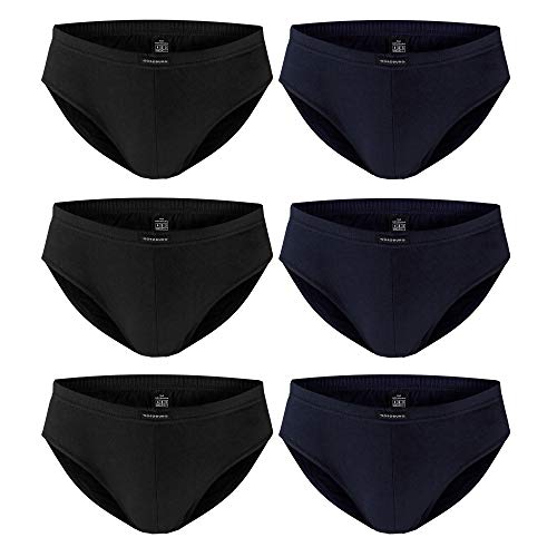 Götzburg Herren Slips, 6 Stück, Unterwäsche, Unterhosen, ohne Eingriff (L / (6), 3 x schwarz | 3 x Navy) von Götzburg