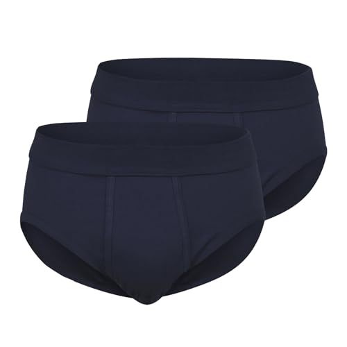 Götzburg Herren Slips Feinripp | 2er Pack (DE/NL/SE/PL, Alphanumerisch, XL, Regular, Regular, Navy) von Götzburg