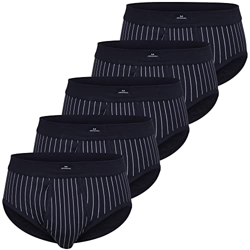Götzburg Herren Slips mit Eingriff 5er Pack (3XL, 633 blau-dunkel-Streifen) von Götzburg