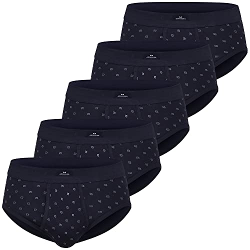 Götzburg Herren Slips mit Eingriff 5er Pack (XL, 635 blau-dunkel-Allover) von Götzburg