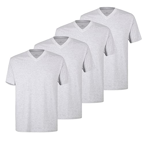 Götzburg Herren T-Shirts V-Neck 741275 4er Pack, Farbe:Grau, Größe:2XL, Artikel:-4er Pack V-Neck grau-mittel-Melange von Götzburg