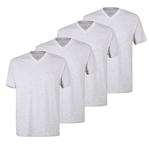 Götzburg Herren T-Shirts V-Ausschnitt | 2 Stück | 741275 (DE/NL/SE/PL, Alphanumerisch, XXL, Regular, Regular, 4 x grau Melange) von Götzburg