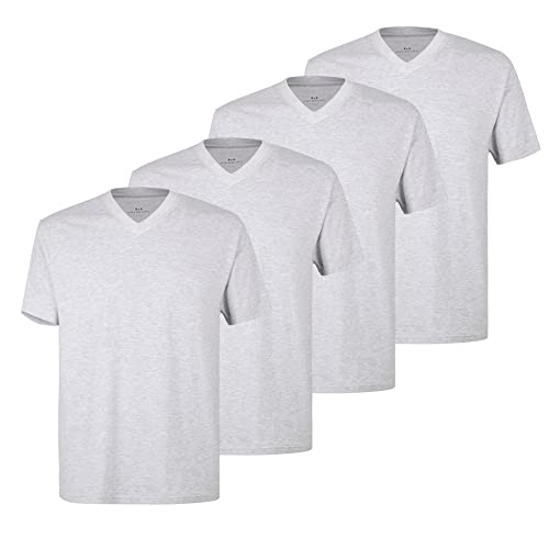 Götzburg Herren T-Shirts V-Neck 741275 4er Pack, Farbe:Grau, Größe:4XL, Artikel:-4er Pack V-Neck grau-mittel-Melange von Götzburg