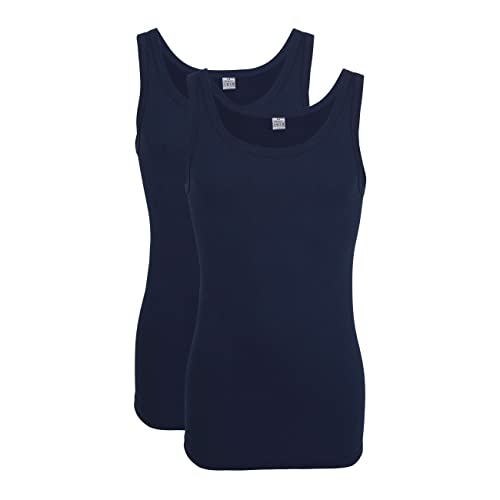 Götzburg Herren Tank-Top, Baumwolle, Feinripp, blau, Uni, 2er Pack 8 von Götzburg