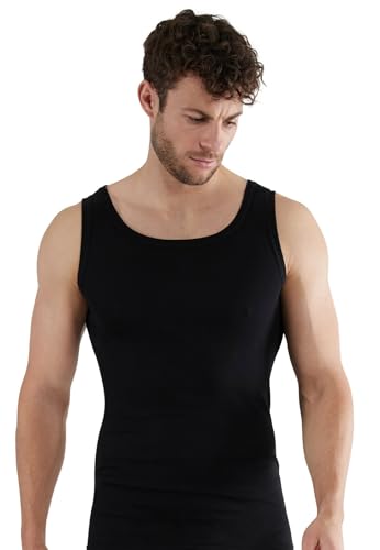 Götzburg Herren Unterhemden Feinripp 5er Pack (XXL, 5 x schwarz) von Götzburg