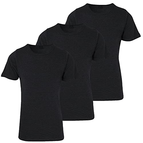 Götzburg Herren Unterhemden mit 1/2 Arm 3er Pack (3XL, anthrazit/fein Geringelt) von Götzburg