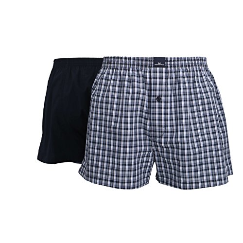 Götzburg Herren Web-Shorts 2er Pack Zweiteiliger Schlafanzug, Blau (Blue-medium-Check 624), X-Large (Herstellergröße:XL/7) von Götzburg