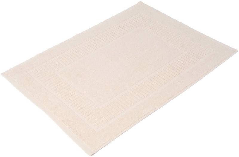 Gözze Badematte "BIO Frottier" Höhe 7 mm beidseitig nutzbar  fußbodenheizungsgeeignet Badvorleger, Frottier-Qualität, mit Bordüre von Gözze