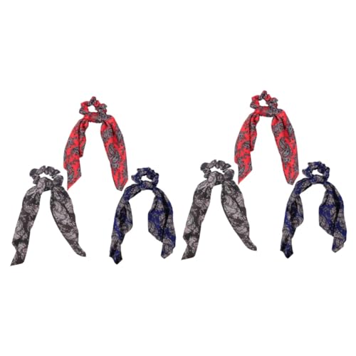 6 Stk Scrunchie Mit Vintage-print Haargummis Mit Schleife Pferdeschwanz-halter-schal Vorgebundenes Kopftuch Für Damen Haarschal Krawatten Langer Schal Scrunchie Haarschal Scrunchie Gogogmee von Gogogmee