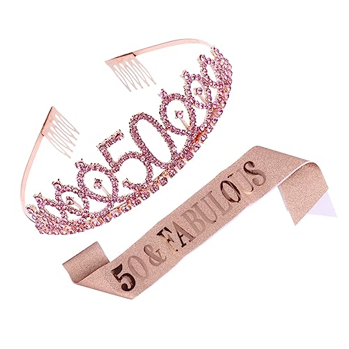 Gogogmee Geburtstagsschärpe Krone Bequemer Etikettegürtel Erster Geburtstag Roségold von Gogogmee