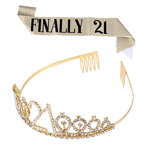 Gogogmee Geburtstagsparty-kronen-schärpe Goldener Etikette-gürtel Für Jungen Und Mädchen Schärpen Für Graduierungsrituale Geburtstagskronen-set von Gogogmee