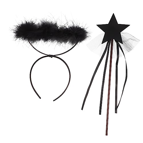 Gogogmee 1 Satz Engel-Cosplay Haargummis für Kinder Engelsstab-Anzug Kopfschmuck Requisiten Engel Stern Zauberstab Party Haarbänder Engel Cosplay Haarband engel kopfschmuck Kunststoff von Gogogmee
